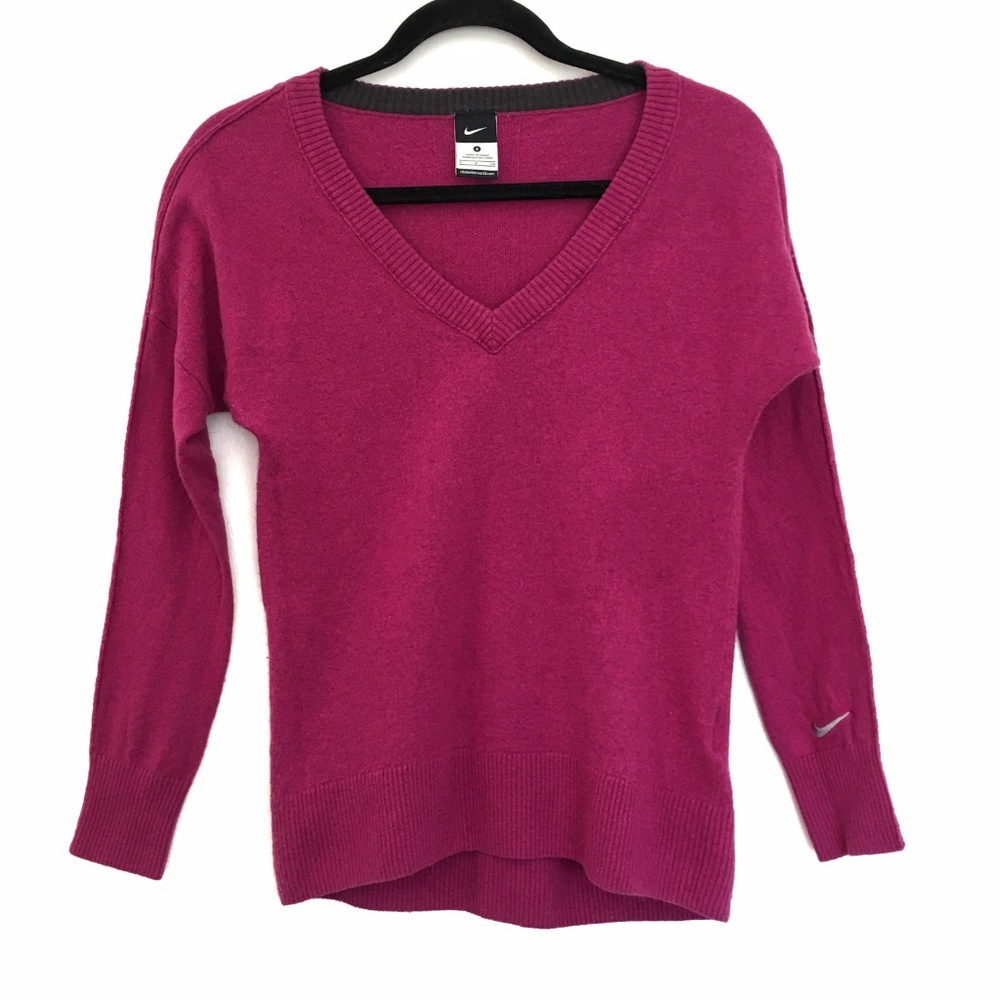 [NIKE] 40% Cotton & 40% Wool knit v-neck sweater S